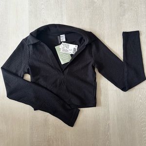 H&M - Black, Long sleeve, Collard shirt- Women’s XS